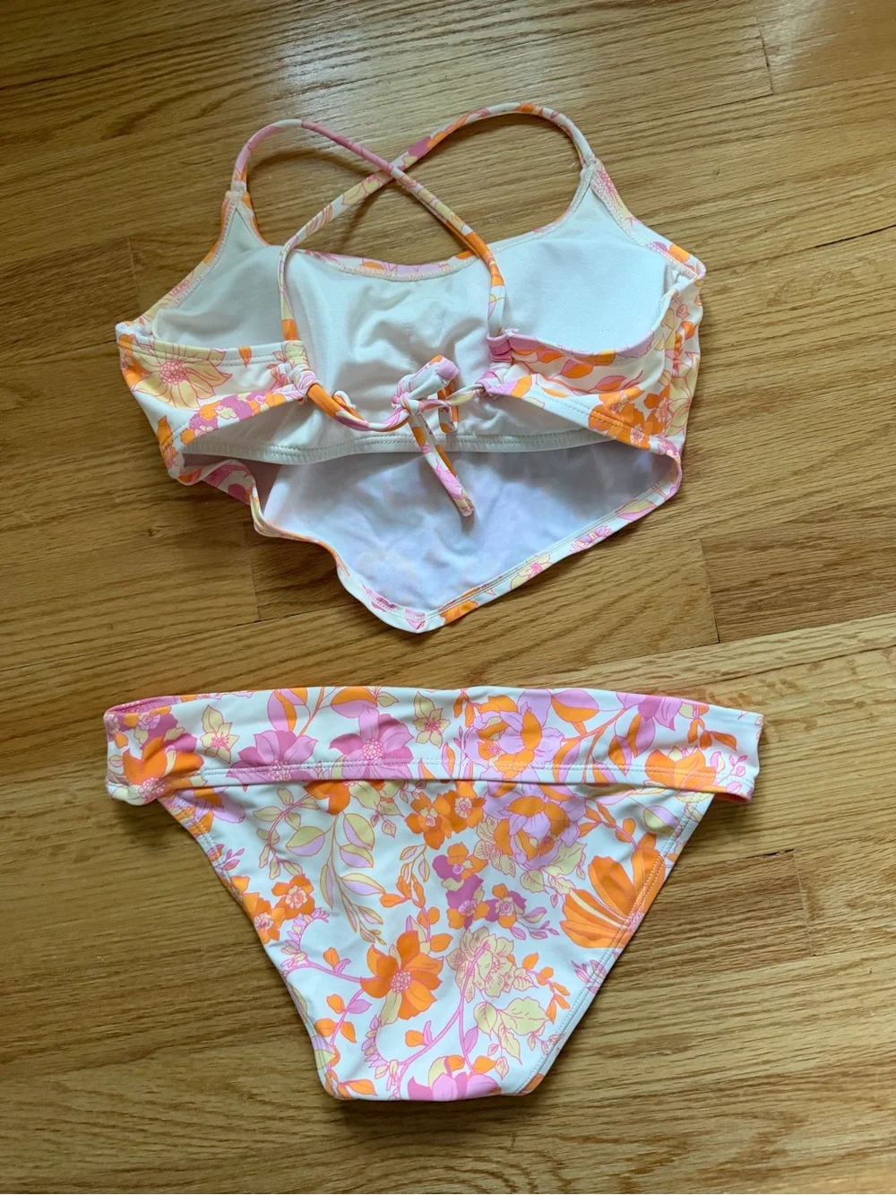 MWOT Floral  Orange & Pink Two-Piece Swim Set
